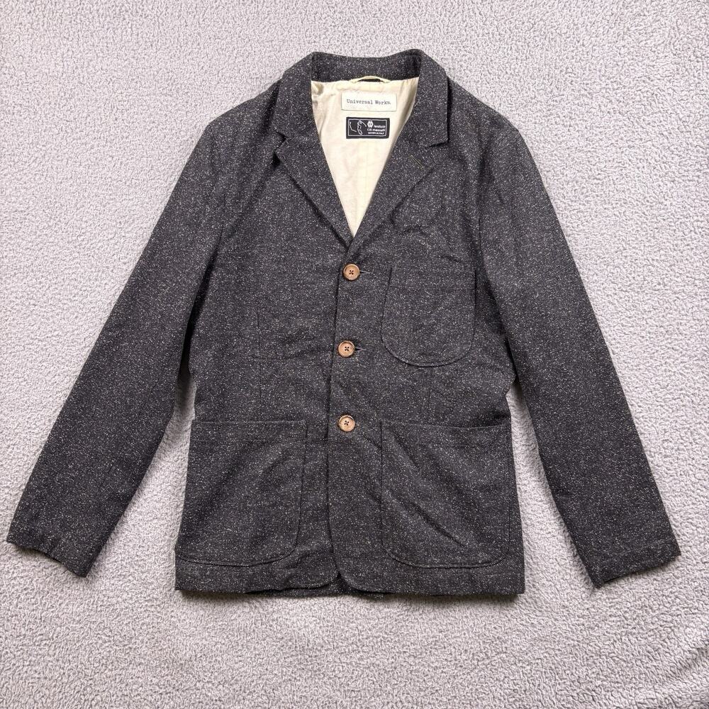 Universal Works Jacket Mens S Gray Chore Blazer Coat Lanificio Italian Fabric